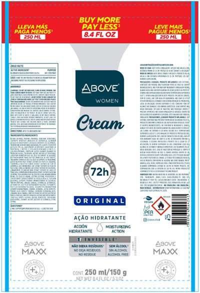 Above Cream Original Woman Antiperspirant Deodorant 72h (Antitranspirante Above Maxx Cream Original)